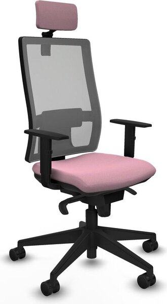 Sedia da ufficio Piqueras y Crespo, modello 1D066N2, colore rosa