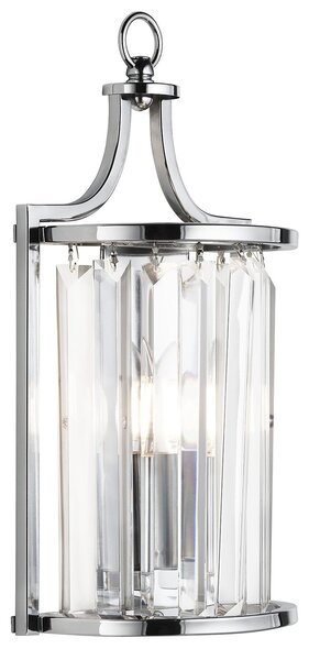 Applique Contemporanea Victoria Acciaio Cromo Vetro 1 Luce E14