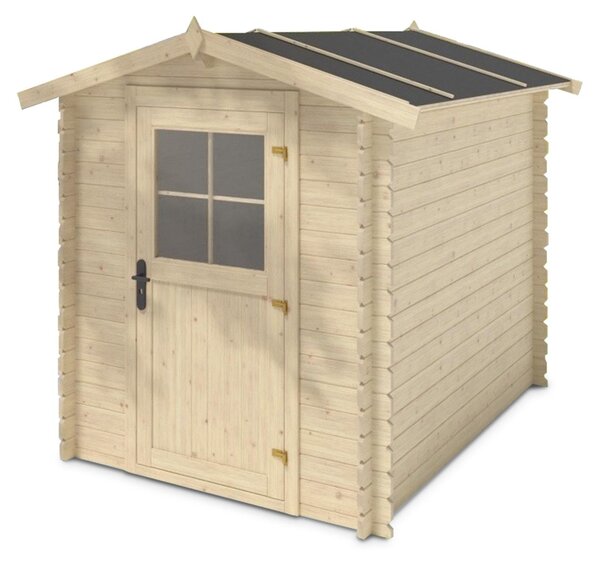 FRANKYSTAR Perla 200x200 - Casetta da giardino blockhouse in legno di abete impregnato ed essiccato ripostiglio da esterno