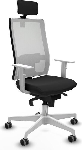 Sedia da ufficio con poggiatesta, modello Horna Piqueras y Crespo 4B026G2, colore nero