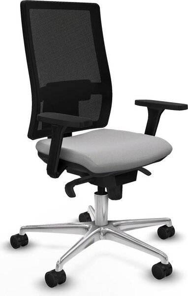 Sedia da ufficio Piqueras y Crespo, modello 3D086N0, colore grigio chiaro