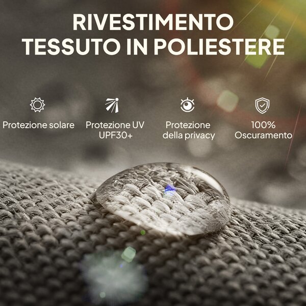 Outsunny Tenda a Rullo Avvolgibile in Poliestere Anti-UV con Catenella, 240x160 cm, Grigio Scuro | Aosom Italy