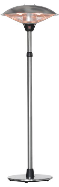 Outsunny Fungo Riscaldante da Esterno con 3 Temperature e Altezza Regolabile in Acciaio e Alluminio, Argento|Aosom