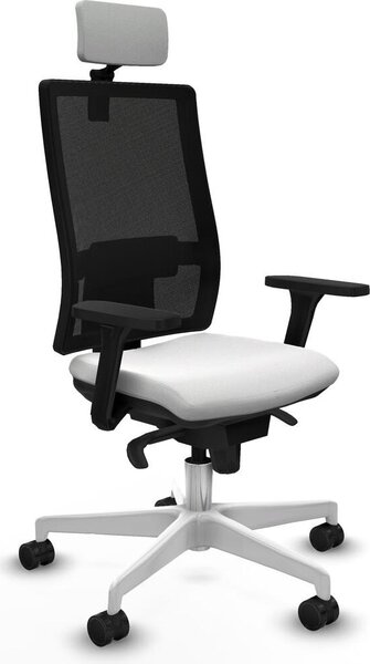 Sedia da ufficio Piqueras y Crespo modello 3D026N2, colore bianco