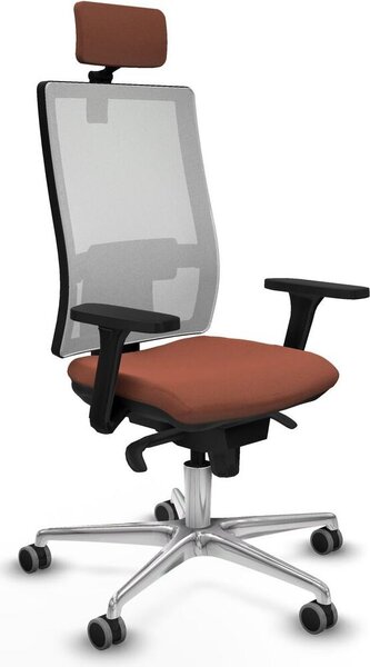 Sedia da ufficio Piqueras y Crespo, modello 3D086G2, colore marrone