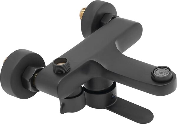 Rubinetto lavabo bagno - Montaggio a parete Miscelatore monocomando a 2 fori - Ottone - NPT 1,27 cm - 0,5–0,7 MPa - Nero