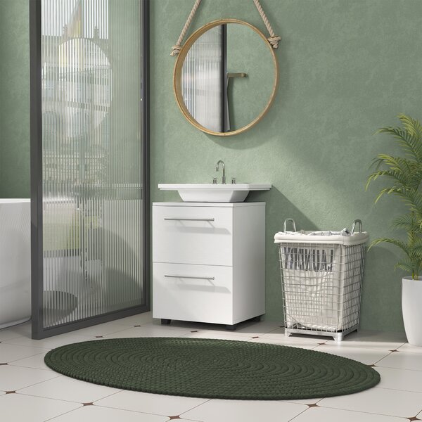 HOMCOM Mobile Sottolavabo Mobiletto Bagno Moderno 41.5x35.5x59 cm Bianco | Aosom Italy