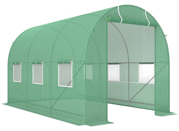 Outsunny Serra da Giardino 3.5 x 2 x 2m Serra con Tetto Arrotondato per Piante Verde|Aosom