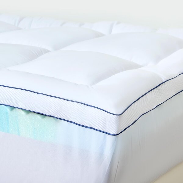 Coprimaterasso NicePlus con piumino, 180x200x7 cm, schiuma gel a 5 zone - Per un sonno ristoratore, rete a maglie a 360° adatta a tutti i materassi, H2/H3