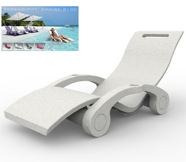 Lettino chaise longue Galleggiante, per Piscine, SPA, Arkema Design Serendipity Dimensioni 180x60xh 70 cm -24 kg Bianco