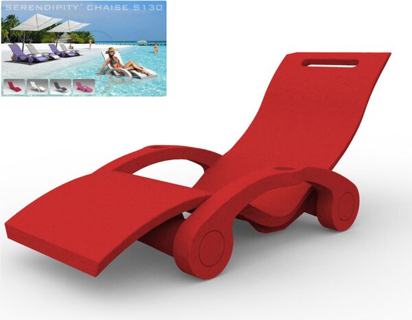 Lettino chaise longue Galleggiante, per Piscine, SPA, Arkema Design Serendipity Dimensioni 180x60xh 70 cm -24 kg Ruby