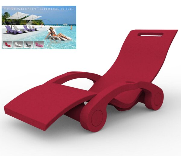 Lettino chaise longue Galleggiante, per Piscine, SPA, Arkema Design Serendipity Dimensioni 180x60xh 70 cm -24 kg rosso