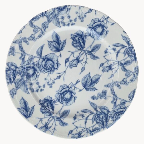 Set di 6 piatti piani Vienna Blue Roses