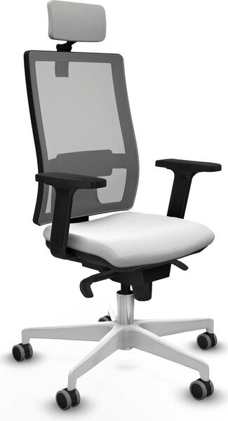 Sedia da ufficio con poggiatesta, modello Horna Piqueras y Crespo 2D026G2, colore bianco