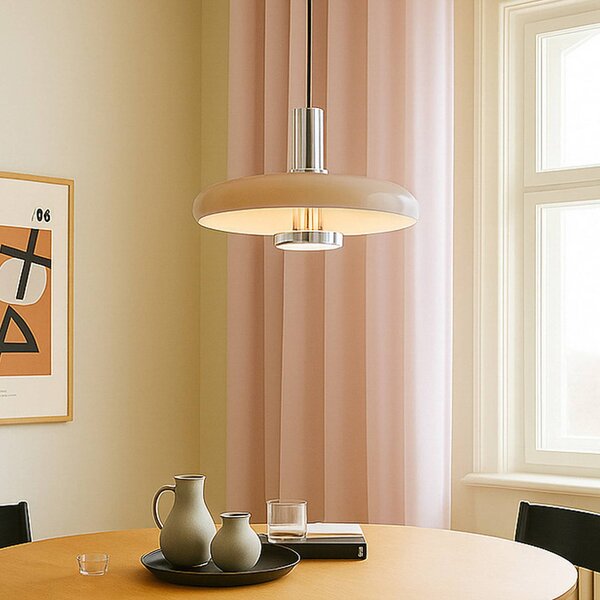 Lampada a sospensione Branford Lindby, dimmerabile, Crema / Ambra, Soggiorno / Sala da pranzo, Metallo, Vintage, Lampada a sospensione