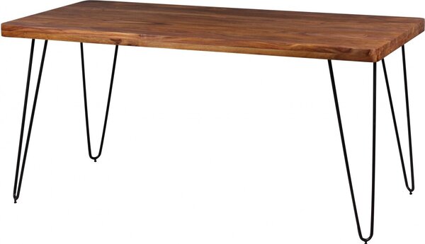 Wohnling tavolo da pranzo in legno massiccio di sheesham 160 x 80 x 76 cm tavolo da cucina massiccio WL1.499