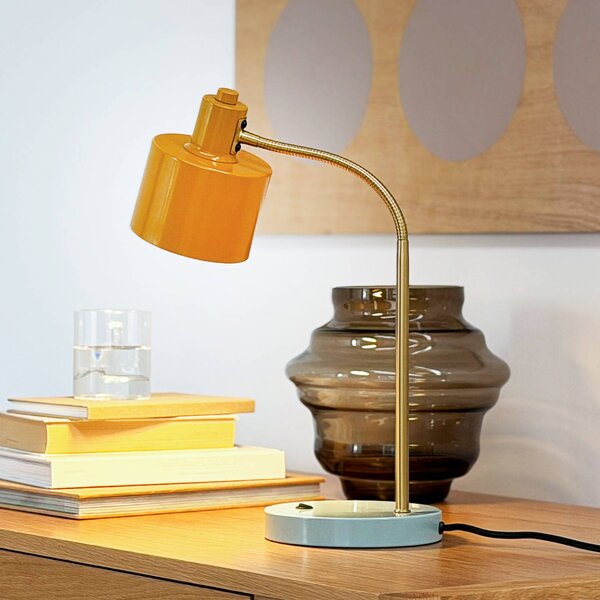 Dyberg Larsen Lampada da scrivania Ocean Flex, Giallo / Arancione, Soggiorno / Sala da pranzo, Metallo, Scandinavo, Lampada da tavolo