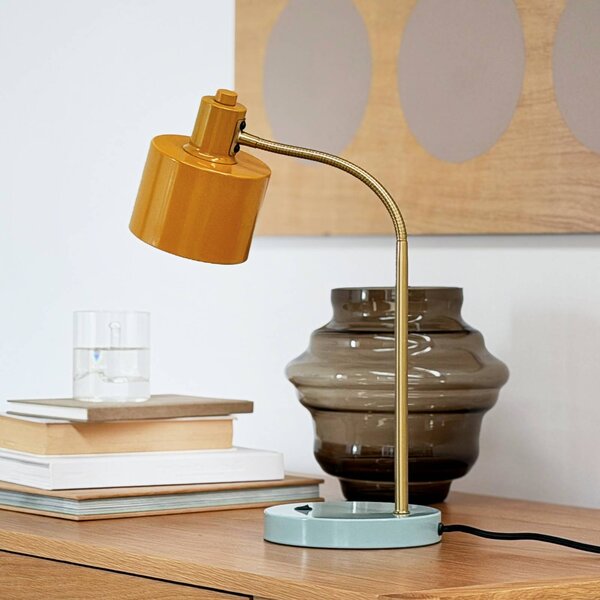 Dyberg Larsen Lampada da scrivania Ocean Flex, Giallo / Arancione, Soggiorno / Sala da pranzo, Metallo, Scandinavo, Lampada da tavolo