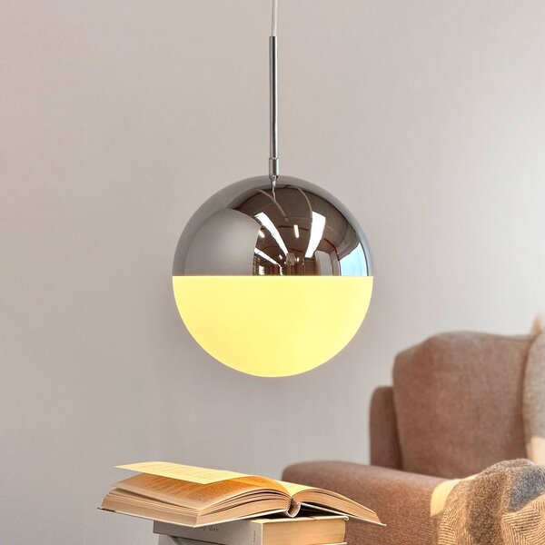 Dyberg Larsen Lampada a sospensione Nova D25, dimmerabile, Cromo / Argento, Soggiorno / Sala da pranzo, Metallo, Scandinavo, Lampada a sospensione