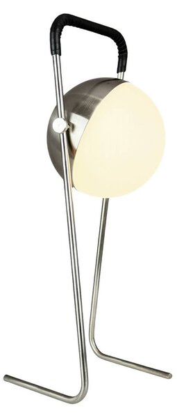 Dyberg Larsen Lampada da tavolo a LED ricaricabile Mova, nera, IP44 dimmerabile, Cromo / Argento, Soggiorno / Sala da pranzo, Metallo, Scandinavo