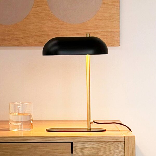 Dyberg Larsen Lampada da scrivania Arch Mini, Nero, Soggiorno / Sala da pranzo, Metallo, Scandinavo, Lampada da tavolo
