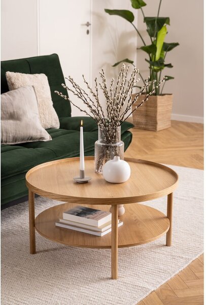 Tavolino rotondo in colore naturale con effetto rovere ø 80 cm Banbury - Actona