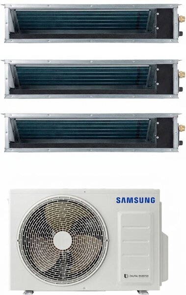 Samsung Climatizzatore Canalizzato Trial Split 9000+9000+9000 btu Condizionatore con Pompa di Calore Classe A++/A+ (Unit Interna + Unit Esterna) 