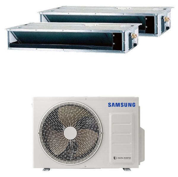 Samsung Climatizzatore Canalizzato Dual Split 12000+12000 btu Condizionatore con Pompa di Calore Classe A+++/A++ (Unit Interna + Unit Esterna) Co