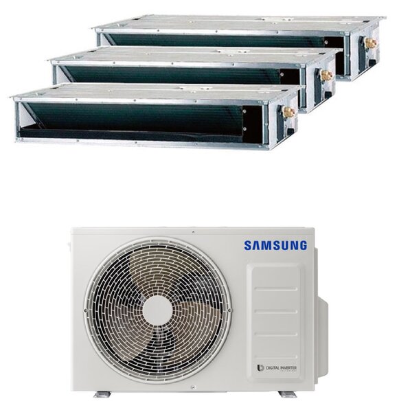 Samsung Climatizzatore Canalizzato Trial Split 9000+9000+9000 btu Condizionatore con Pompa di Calore Classe A++/A+ (Unit Interna + Unit Esterna) 