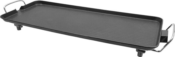 Griglia elettrica portatile per esterni - Griglia elettrica - 1500 W - Superficie di cottura 68×28 cm - Temperatura 0–250 °C - Lega di alluminio - Cavo 1 m - Nero