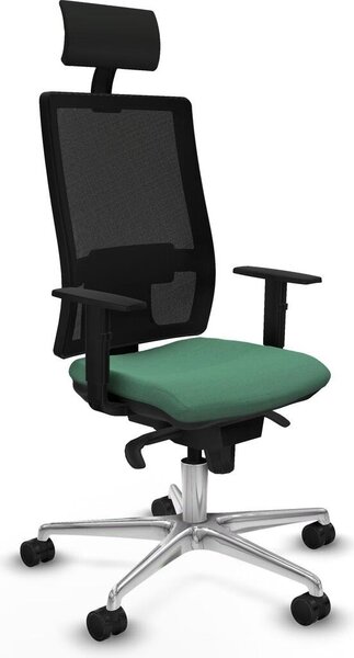 Sedia da ufficio Piqueras y Crespo, modello 1D086N1, colore verde smeraldo