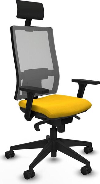 Sedia da ufficio Horna Piqueras y Crespo, modello 3D066N1, colore giallo