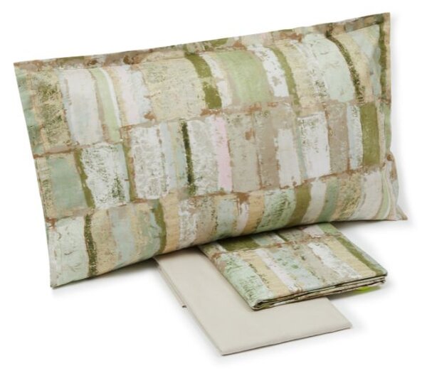 Completo Lenzuola In Percalle Mood Matrimoniale - 250X290 175X205 + 2 Federe 50X80 Emporium Moderno Sabbia Caleffi