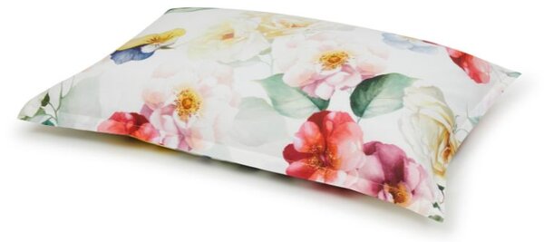 Completo Lenzuola In Percalle Bloom Cascade Matrimoniale - 250X290 175X205 + 2 Federe 50X80 Emporium Floreale Bianco Caleffi