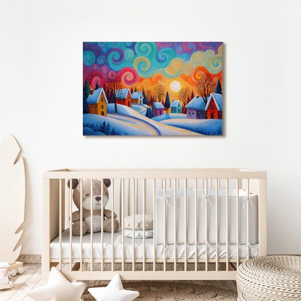 Quadro su tela Natalizio – Magia invernale del villaggio