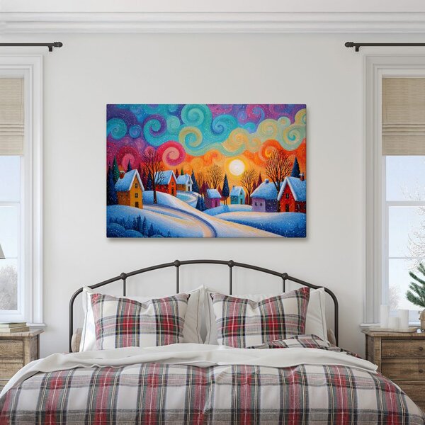 Quadro su tela Natalizio – Magia invernale del villaggio