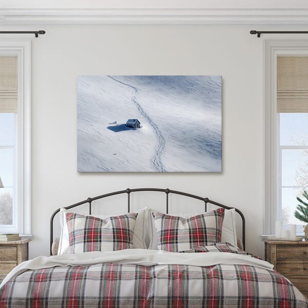 Quadro su tela – Paesaggio innevato con casetta