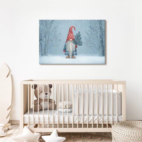 Quadro su tela Natalizio – Folletto invernale nel bosco