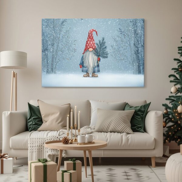 Quadro su tela Natalizio – Folletto invernale nel bosco