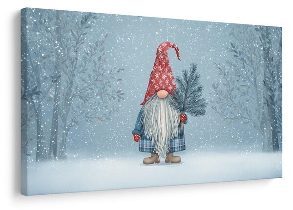 Quadro su tela Natalizio – Folletto invernale nel bosco
