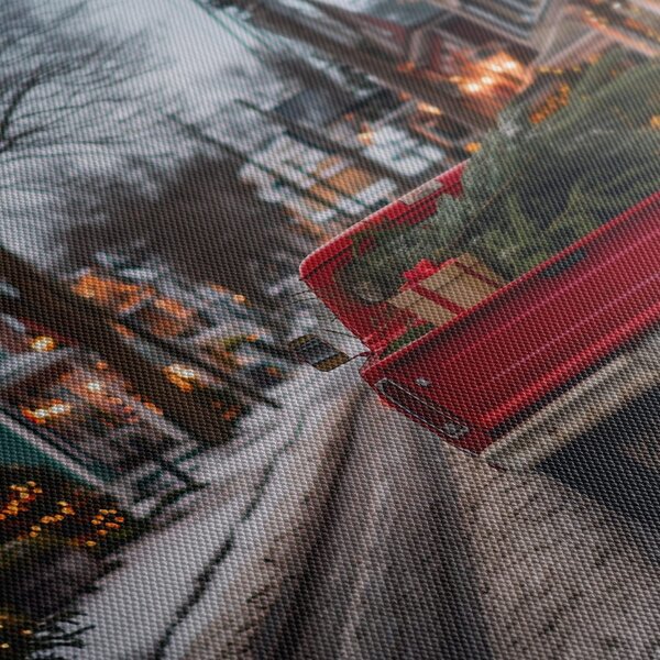 Quadro su tela – Viaggio natalizio in auto rossa