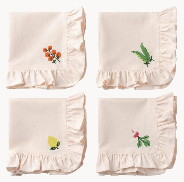 Tovaglioli ricamati Lovisa, set di 4