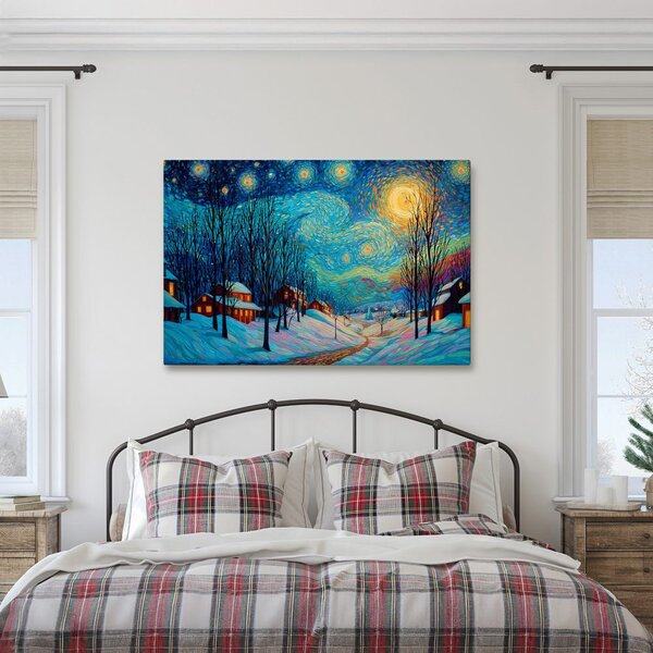 Quadro su tela Natalizio – Villaggio invernale incantato