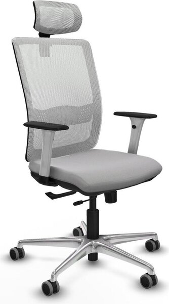 Sedia da ufficio Piqueras y Crespo, modello 1B086G2, colore grigio chiaro