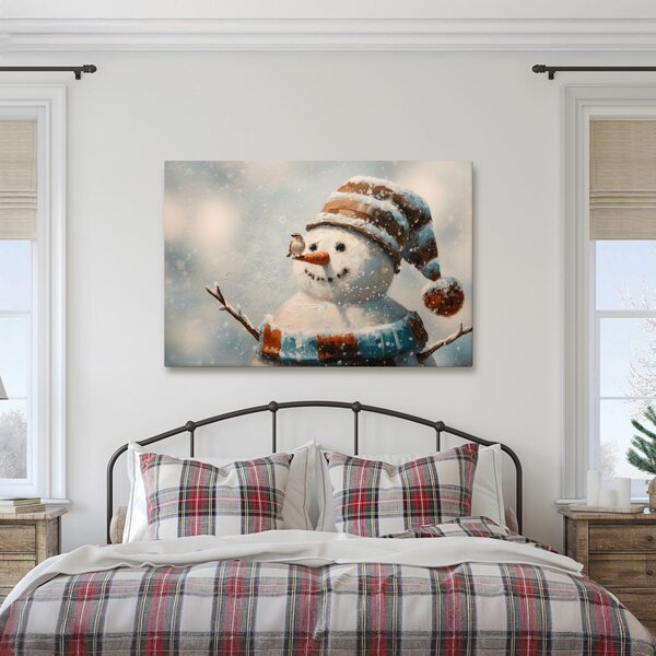 Quadro su tela Natalizio – Felice pupazzo di neve