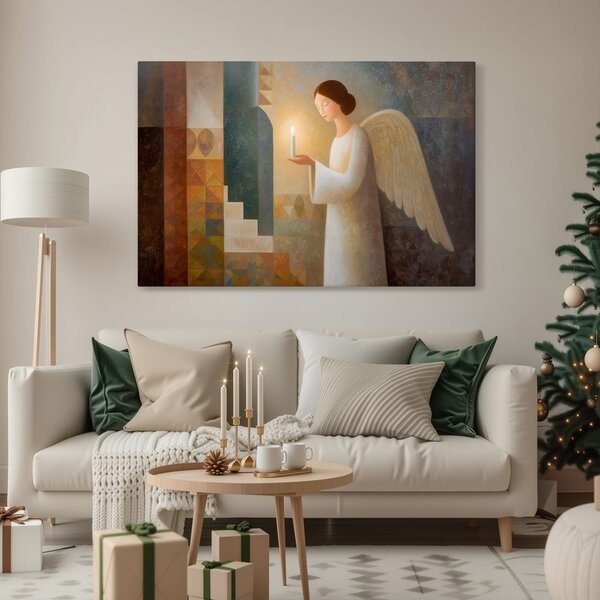 Quadro su tela Natalizio – Angelo protettore