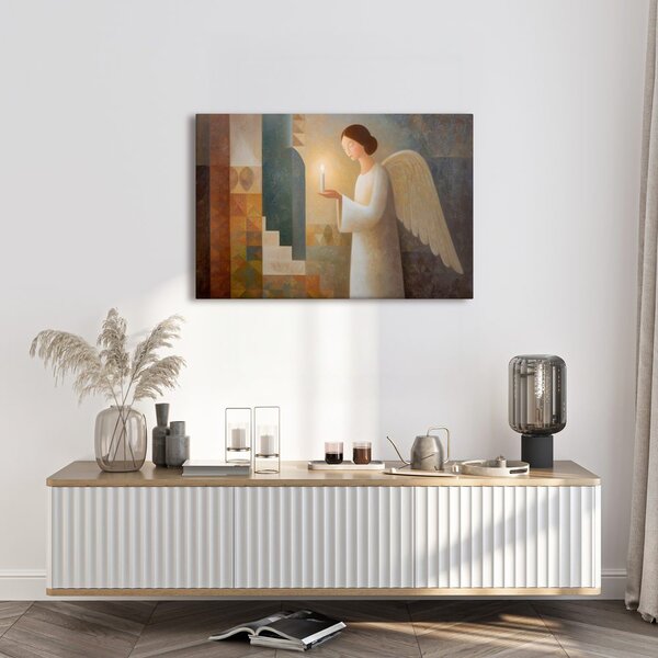 Quadro su tela Natalizio – Angelo protettore