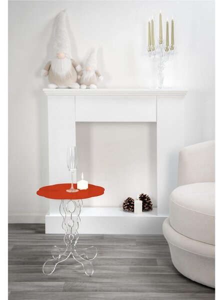 Tavolinetto da The /Caff�, comodino da camera h 62 cm in Plexiglass Richiami moreschi Linea ARABESCO , �50x h 62 cm - Colore ROSSO