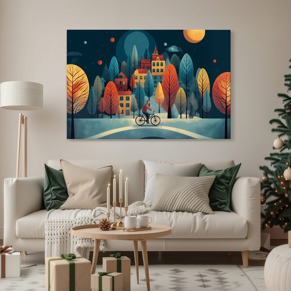 Quadro su tela – Giro invernale sotto le stelle