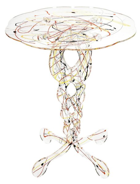 Tavolinetto da The /Caff�, comodino da camera h 60 cm in Plexiglass Richiami moreschi . Linea ARABESCO , �50x h 60 cm - Colore multicolor